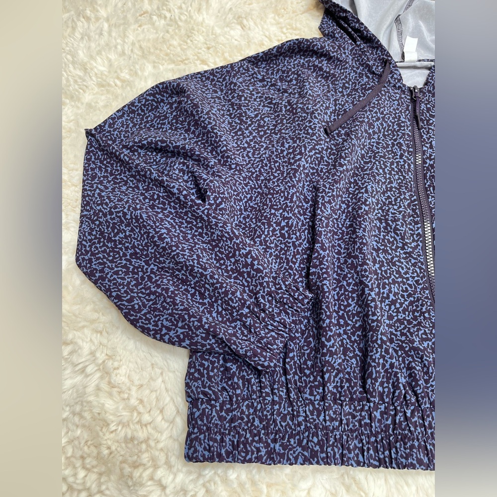 Athletic Blue Leopard Print Hooded Jacket by Zella - Picture 7 of 15
